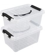Jekiyo Clear Plastic Storage Bin Plastic Set of 2, Bundle of 2