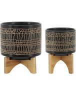 Sagebrook Home Set of Ceramic Wood Set of 2
