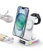 MAIWEIS 5 in 1 Magnetic Wireless Charging Station with LED Clock Temperature & Night Light Wireless Foldable, Bundle of 2