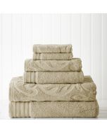 Modern Threads 6 Piece Jacquard/Solid Towel Set-Medallion 6 Piece