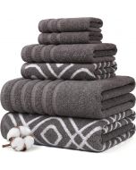 Modern Threads 6 Piece Bath Towel Set Cotton 6 Piece