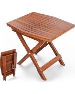 Melino Wooden Folding Outdoor Side Table 18x16x16 in Wood 18x16x16 in