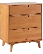 Walker Edison Sloane 3-Drawer Groove Handle Solid Pine Wood Dresser Wood 36 Inch