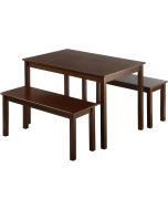 Zinus 45 Inch Juliet Wood Dining Table with 2 Wood 3 Piece, 45 Inch