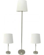 LITEX INDUSTRIES Traditional Table 3 Piece Floor and Table Lamp Set Metal 3 Piece
