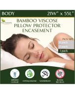 Four Seasons Essentials Body Size Waterproof Pillow Protector Waterproof Hypoallergenic Set of 1, Bundle of 2