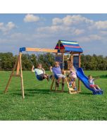 Backyard Discovery Bay Pointe Cedar Wood Swing Set with Wood