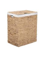 Seville Classics Premium Natural Handwoven Portable Laundry Bin Basket with Portable