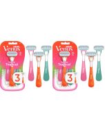 Gillette Venus Tropical Women's Disposable Razor Pack of 2, 3 Count, Bundle of 2