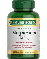 Nature's Bounty Magnesium 500 mg Tablets Pack of 1, 200 Count, Bundle of 3