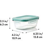 OXO Good Grips 1.6 Cup Smart Seal Leakproof Glass Rectangle Airtight Food Storage Container Glass, Bundle of 2