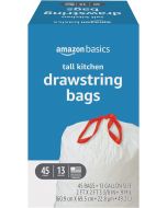 Visit the Store Tall Kitchen Drawstring Trash Bags 45 Count, 13 Gallon, Bundle of 5