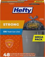 Hefty Strong Extra Large Trash Bags 48 Count, 33 Gallon, Bundle of 2
