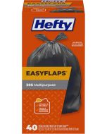 Hefty Easy Flaps Multipurpose Large Trash Bags 40 Count, 30 Gallon, Bundle of 2