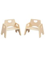 ECR4Kids Stackable Wooden Toddler Chair Wood 2-Pack, 6in