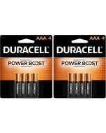 DURACELL Coppertop AAA Batteries with Power Boost Ingredients Pack of 2, 4 Count, Bundle of 2