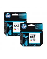 HP 667 Original Tricolor Ink Cartridge 2 Units