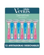 Gillette Venus Razors Sensitive Women's Disposable 12 Units