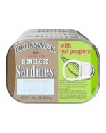 Brunswick Boneless Sardines in Oil and Hot Pepper 5 Units / 106 g / 3.7 oz