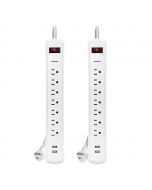 Bytech Surge Protector with 7 Outlets and 2 USB Ports 2 Units