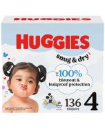 Huggies Snug & Dry Size 4 Diapers / 136 Units