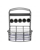 Polder Countertop Organizer with Shelf and 5 Glass Jars