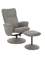 Primo International Troy Gray Reclining Armchair with Ottoman Footrest