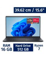Dell 39.62 cm / 15.6" Inches Laptop AMD Ryzen 7 7730U 16 Gigabytes / 512 Gigabytes LDC15255-A117BLK-PUS