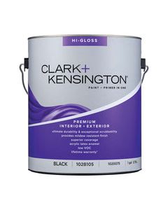 Clark+Kensington High-Gloss Black Premium Paint Exterior and Interior 1 gal