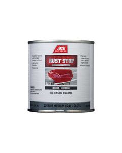 Ace Rust Stop Indoor/Outdoor Gloss Medium Gray Oil-Based Enamel Rust Preventative Paint 1/2 pt