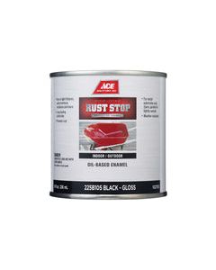 Ace Rust Stop Indoor / Outdoor Gloss Black Oil-Based Enamel Rust Preventative Paint 1/2 pt