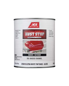 Ace Rust Stop Indoor/Outdoor Gloss Tintable Base Oil-Based Enamel Rust Prevention Paint 1 qt