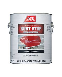 Ace Rust Stop Indoor/Outdoor Gloss Ultra White Oil-Based Enamel Rust Prevention Paint 1 gal