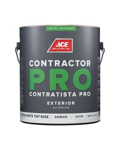 Ace Contractor Pro Satin Tint Base Ultra White Base Paint Exterior 1 gal