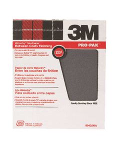3M Pro-Pak 11 in. L x 9 in. W 180 Grit Medium Silicon Carbide Sandpaper 25 pk