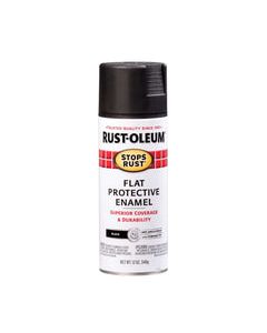 Rust-Oleum Stops Rust Flat Black Spray Paint 12 oz