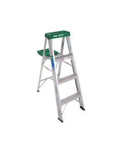 Werner 4 ft. H Aluminum Step Ladder Type II 225 lb. capacity