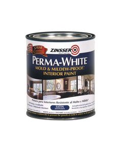 Zinsser Perma-White Satin White Water-Based Mold and Mildew-Proof Paint Interior 1 qt