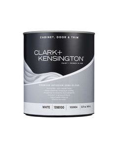 Clark+Kensington Semi-Gloss White Cabinet/Door/Trim Paint Interior 1 qt