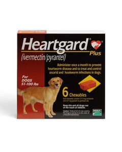 HEARTGARD PLUS CHEWABLE FOR DOGS 51-100 lbs  (LARGE) per tab