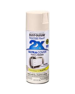Rust-Oleum Painter's Touch 2X Ultra Cover Satin Heirloom White Paint+Primer Spray Paint 12 oz