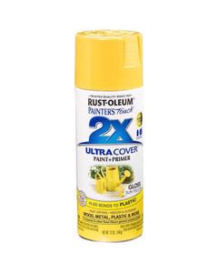 Rust-Oleum Painter's Touch 2X Ultra Cover Gloss Sun Yellow Paint+Primer Spray Paint 12 oz