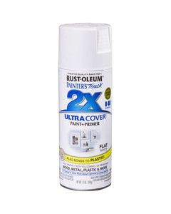 Rust-Oleum Painter's Touch 2X Ultra Cover Flat White Paint + Primer Spray Paint 12 oz