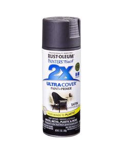 Rust-Oleum Painter's Touch 2X Ultra Cover Satin Canyon Black Paint+Primer Spray Paint 12 oz