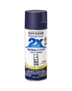 Rust-Oleum Painter's Touch 2X Ultra Cover Satin Midnight Blue Paint+Primer Spray Paint 12 oz