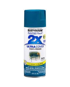 Rust-Oleum Painter's Touch 2X Ultra Cover Satin Lagoon Paint+Primer Spray Paint 12 oz
