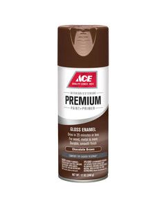 Ace Premium Gloss Chocolate Brown Enamel Spray Paint 12 oz