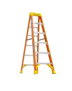 Werner 6 ft. H Fiberglass Step Ladder Type IA 300 lb. capacity