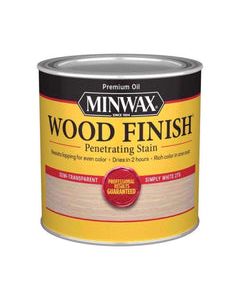 Minwax Wood Finish Semi-Transparent Simply White Oil-Based Penetrating Wood Finish 0.5 pt