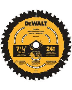 DeWalt 7-1/4 in. D X 5/8 in. Tungsten Carbide Tipped Circular Saw Blade 24 teeth 1 pk